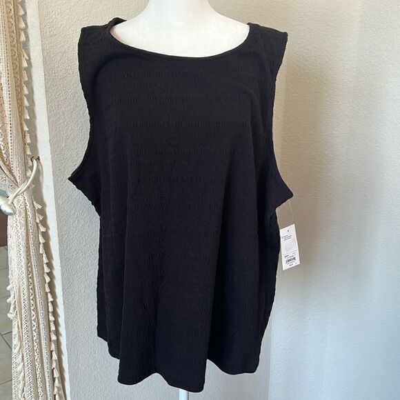 croft & barrow Women's Sleeveless Plus Size Top - Black - Size 2X - Picture 1 of 6